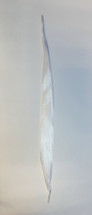 Шнур-лента 25 см с наконечниками для пакетов Белый, L- 28 см, крючок прозрачный, 100 шт.